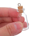 15Pcs Mini Glass Wishing Bottles Corked Small Transparent Vials for Crafting Beads Notes Decor Hanging Wind Chimes Baby Shower Qme Default Title