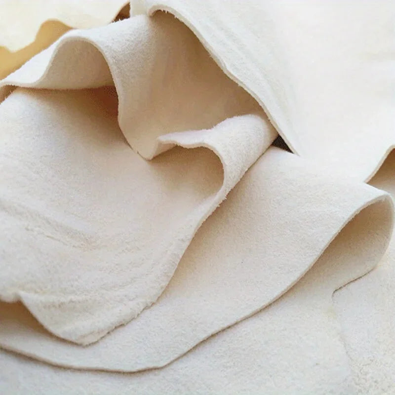 Chamois Cloth For Car Drying Towel Shape Real Leather Washing Cloth Cleaning Towel Car Wipes, Cleaning Cloth For Glasses (Lens) Qme