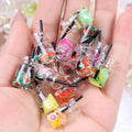 Cute Simulation Fruit Slice Drink Bottle Resin Charms Small Transparent Mini Jar Handmade Jewelry DIY Accessories Qme Random color 10pcs