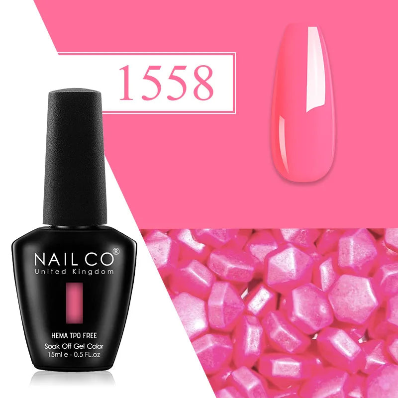 NAILCO Plum Gel Nail Polish Matte Coat Autumn Winter Semi Permanent Qme 1558