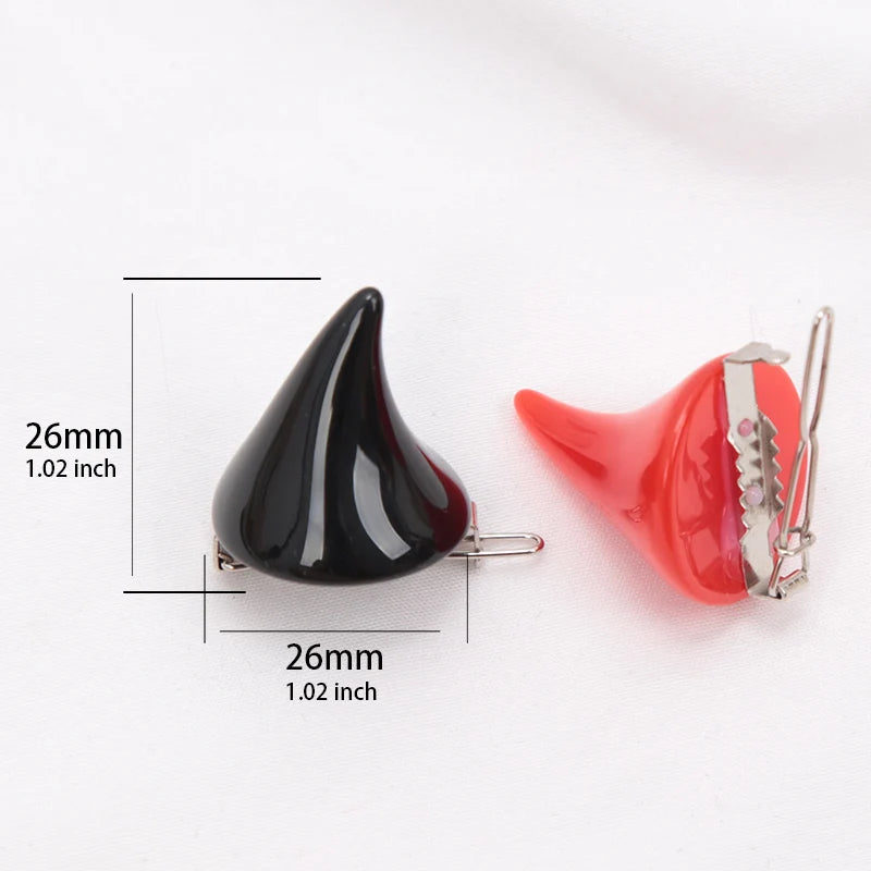 1 Pair Small Demon Horn Hairpins Gothic Party Cosplay Costume Pin Qme