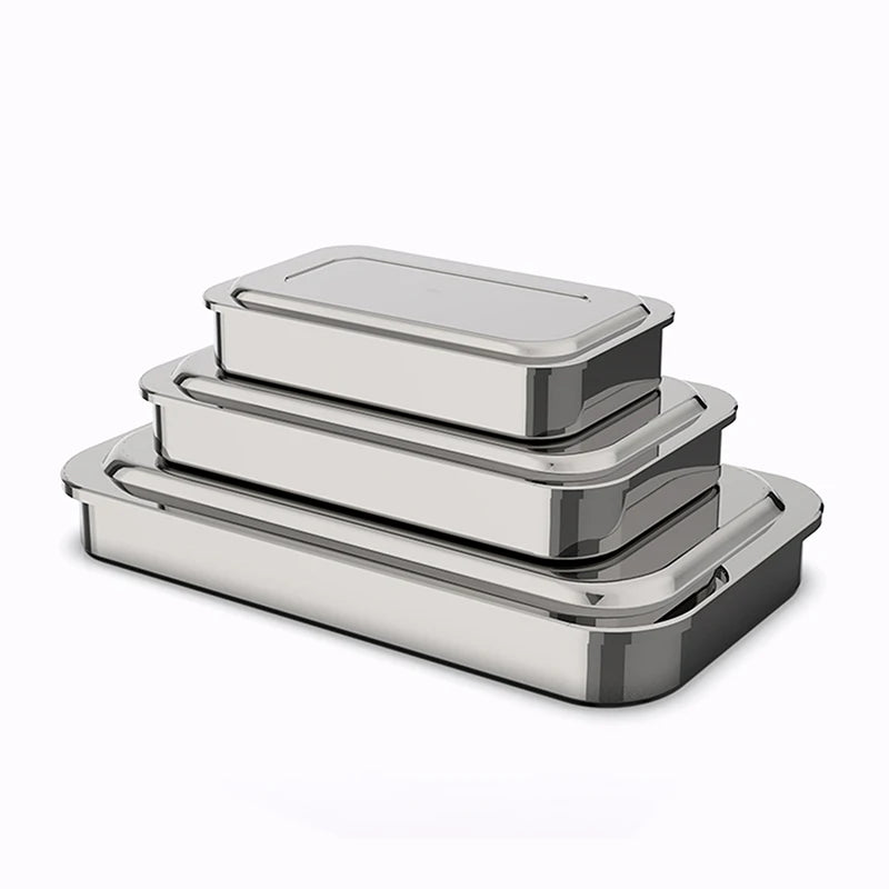 Dentist Storage Box Stainless Steel Instrument Dental Tray Surgical Qme