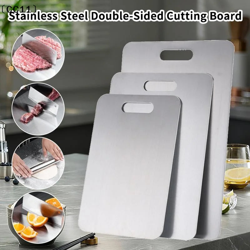 Stainless Steel Double Sided Cutting Boards Perfect Everyday Cooking Qme