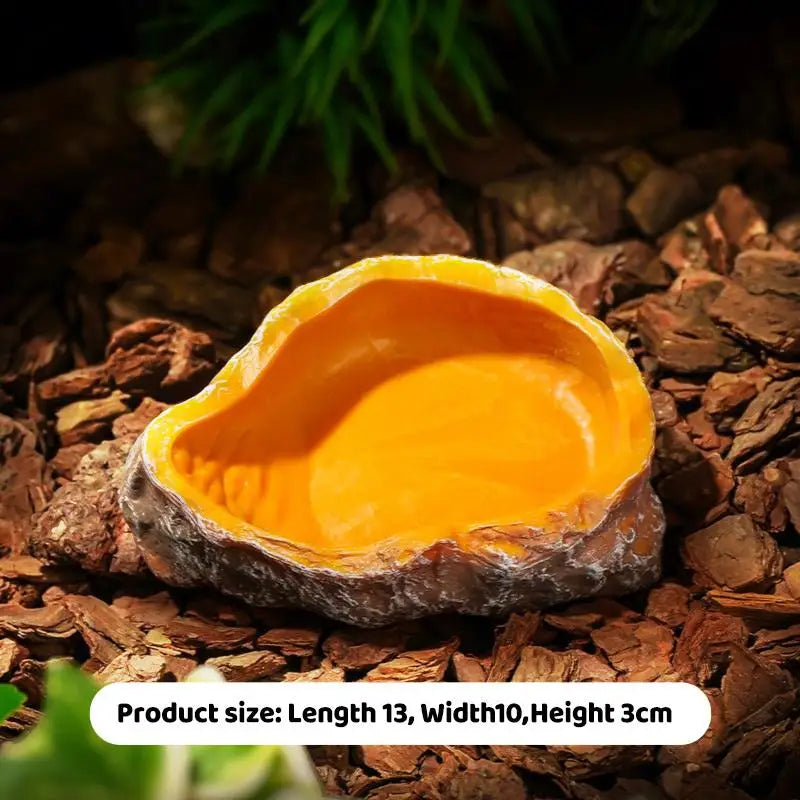 Suitable Indoor Reptile Landscaping 1-piece Rock-shaped Water Food Qme A4