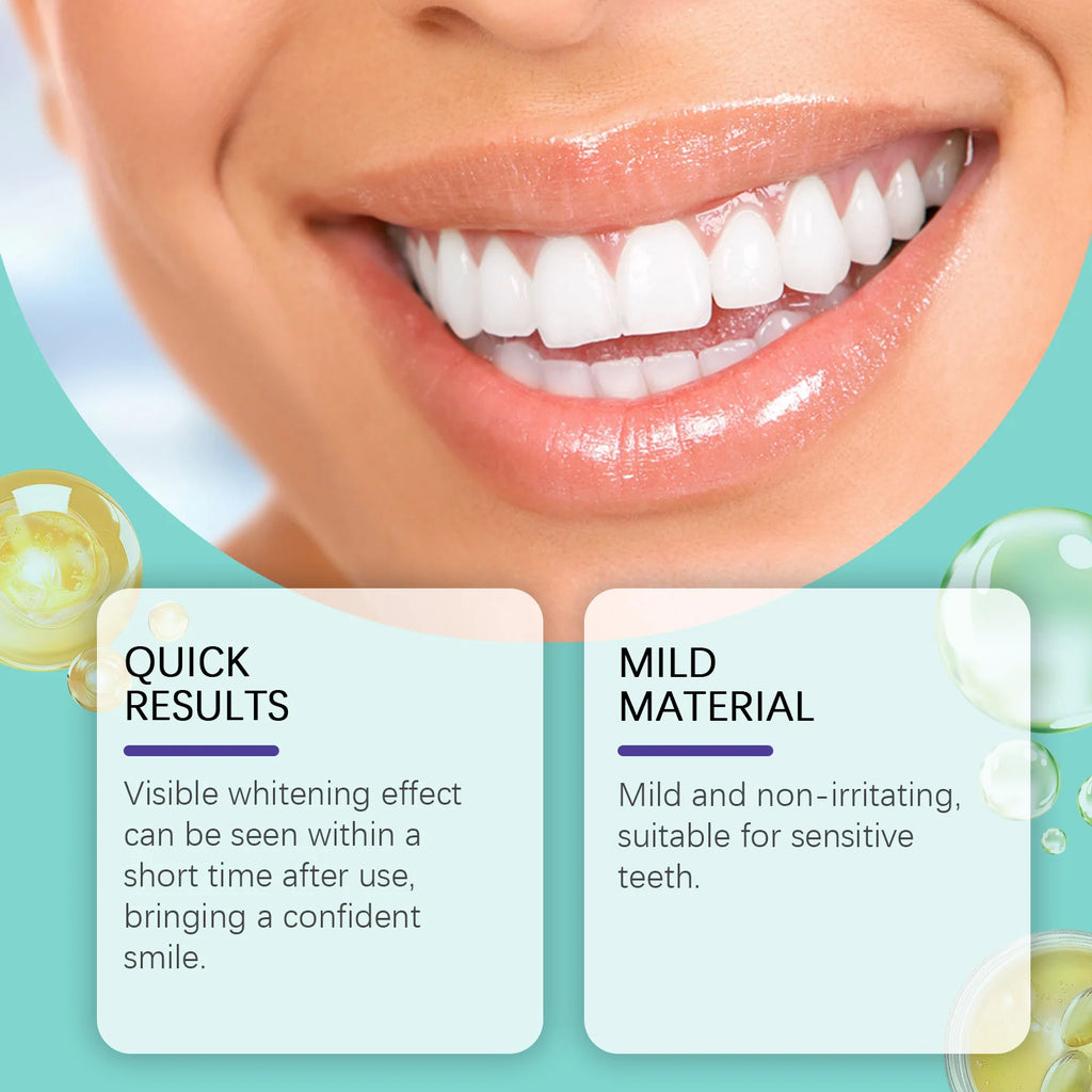 Tooth Whitening Strips Remove Tooth Stains Tartar Plaque Lighten Dark Dental Cleaning Improve Bad Breath Bleach Teeth Brightener Qme