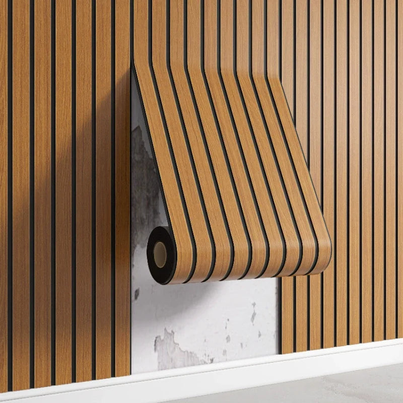 3D Wooden Grid Pattern Wall Panels Waterproof and Durable Wallpaper DIY Peel and Stick Wall Stickers for Home Decoration Qme 6 40cmX3m