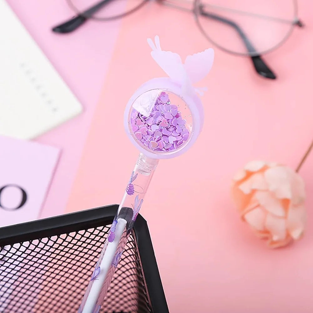 10pcs Butterfly gel pen novelty holiday pen with black ink, suitable for nurses, students, teachers, classroom office supplies Qme