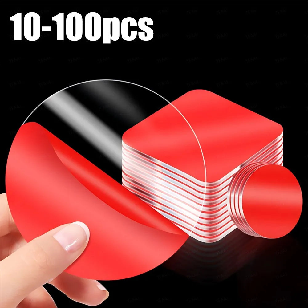 10-100pcs Transparent Acrylic Double Sided Tape Pads Waterproof No Trace Super Strong Self Adhesive Stickers for Car Home Qme