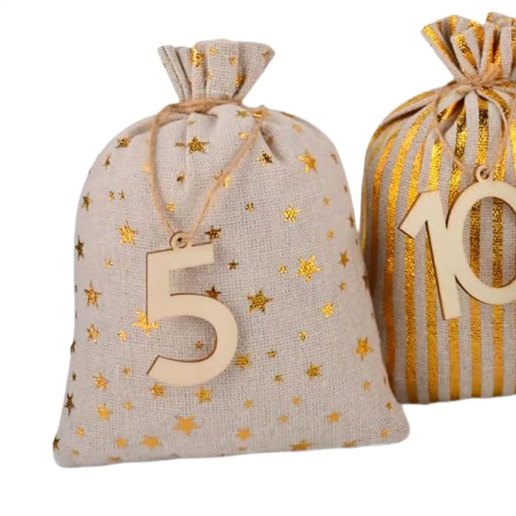 Candy Bag Countdown 24 Days Reusable Numbered Pouches Supports Pouch Qme