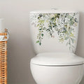 1 Fresh Plant Flower Leaf Wall Sticker Toilet Bathroom Decoration Qme light green