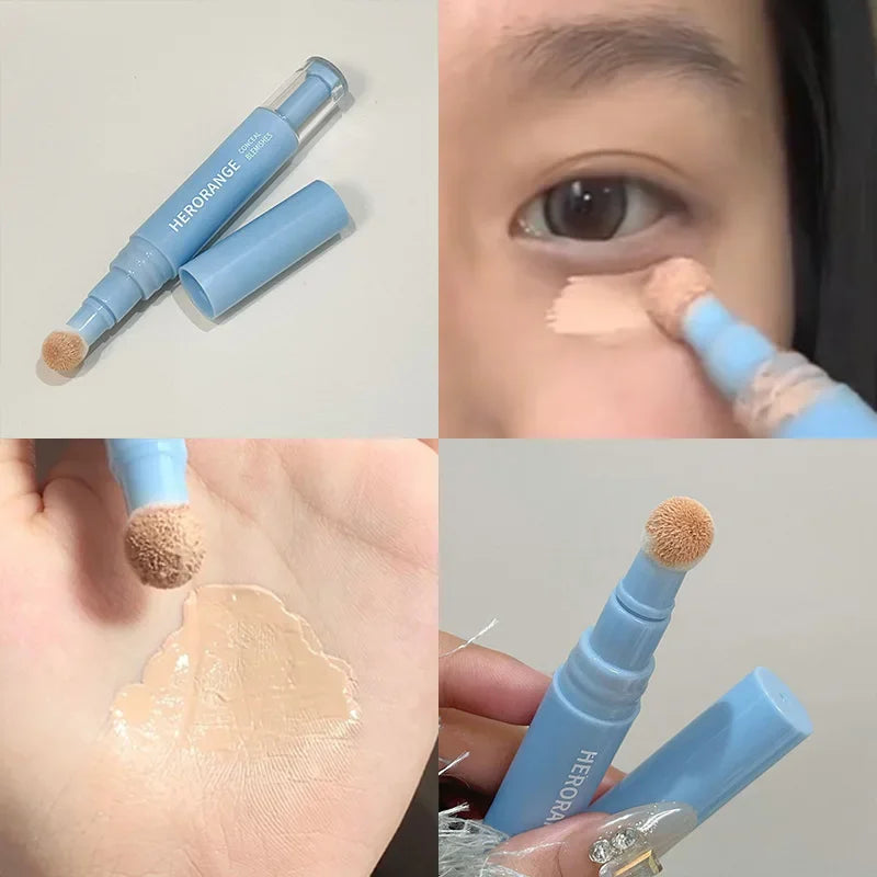 Soft Plush Head Concealer Pen Detail Covering Dark Circles Even Skin Tone Brightening Oil Control Foundation Face Holding Makeup Qme