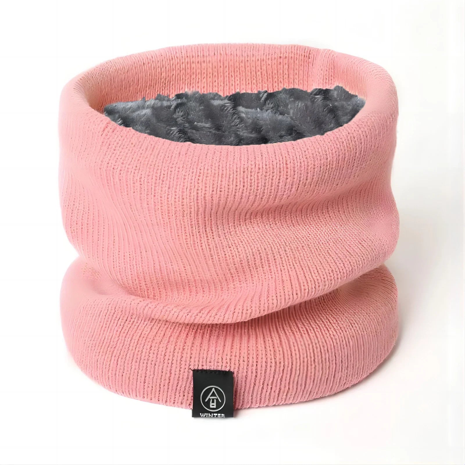 Fashion Knitted Scarf Solid Cashmer Like Winter Snood Scarves Lady Qme pink