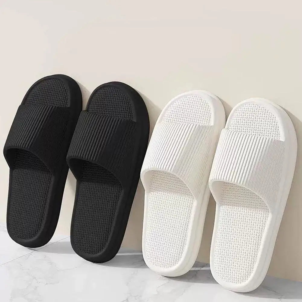 Women Summer Concise EVA Slippers Men Soft Home Slides Couples Bathroom Non-slip Sandals Adults Comfortable Outdoor Beach Shoes Qme