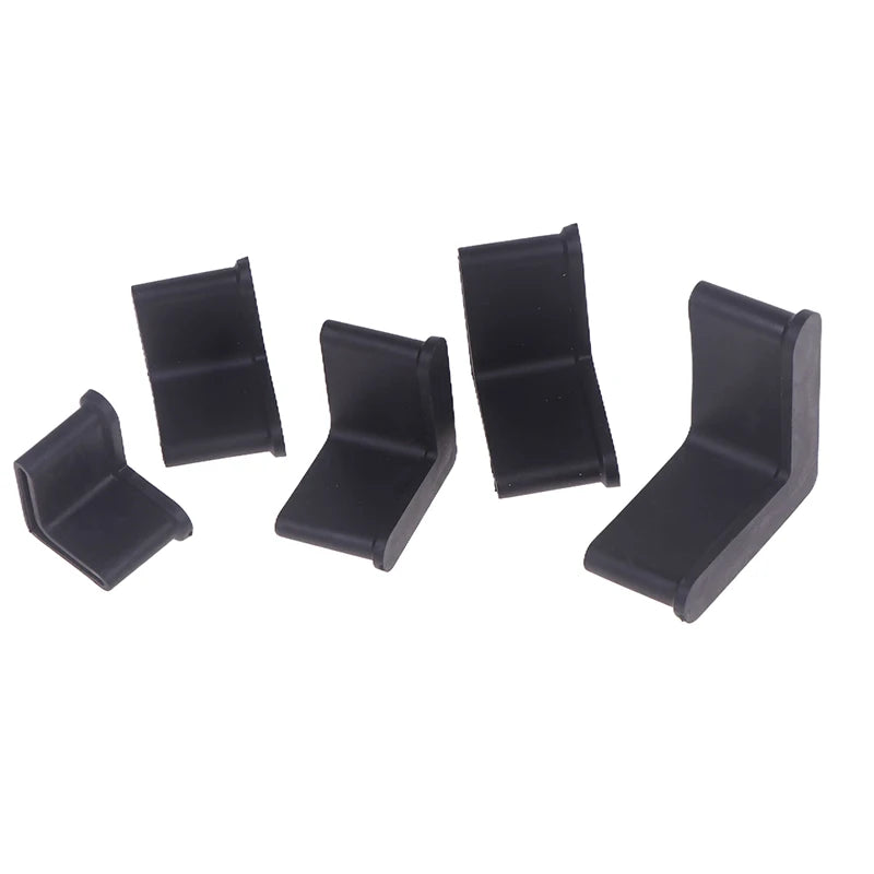 10Pcs L Type Rubber Base Non-Slip Foot Pad Slotted Angle Bar Triangle Feet Shelf Iron Bed Foot Cover Protective Rubber Sleeve Qme