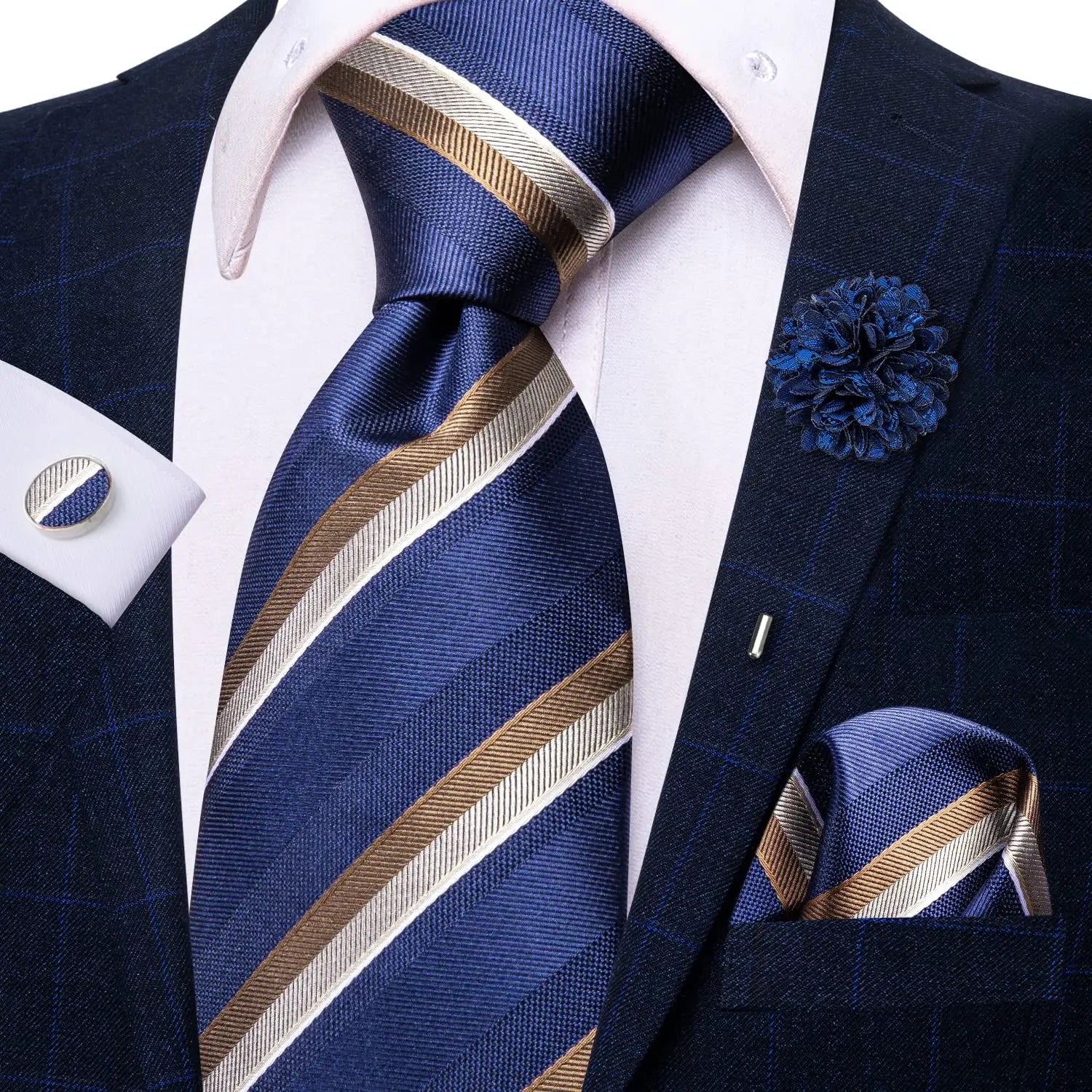 25 Colors Neck Ties Men Luxury Wide Silk Wedding Tie Pocket Square