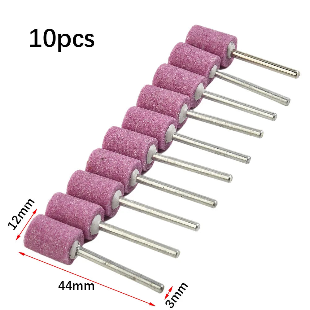 10Pcs Mounted Grinding Stone Head Set 12mm Abrasive Polishing Wheel Bits Shank For Dremel Grinder Drill Power Tool Accessory Qme Default Title