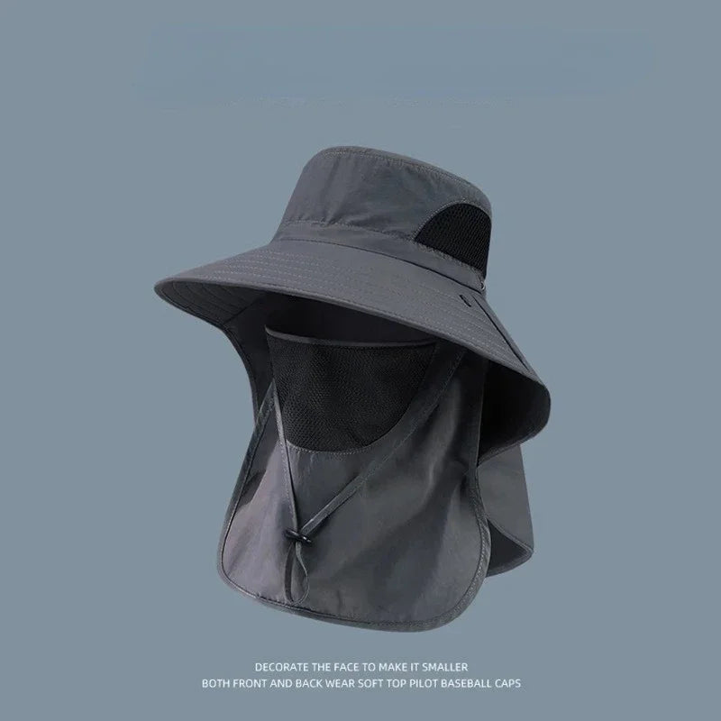 Summer Sun Hats UV Protection Outdoor Hunting Fishing Cap Fishing Hat with Mask UPF 50+ Summer Sun Protection Wide Brim Hat Qme SH