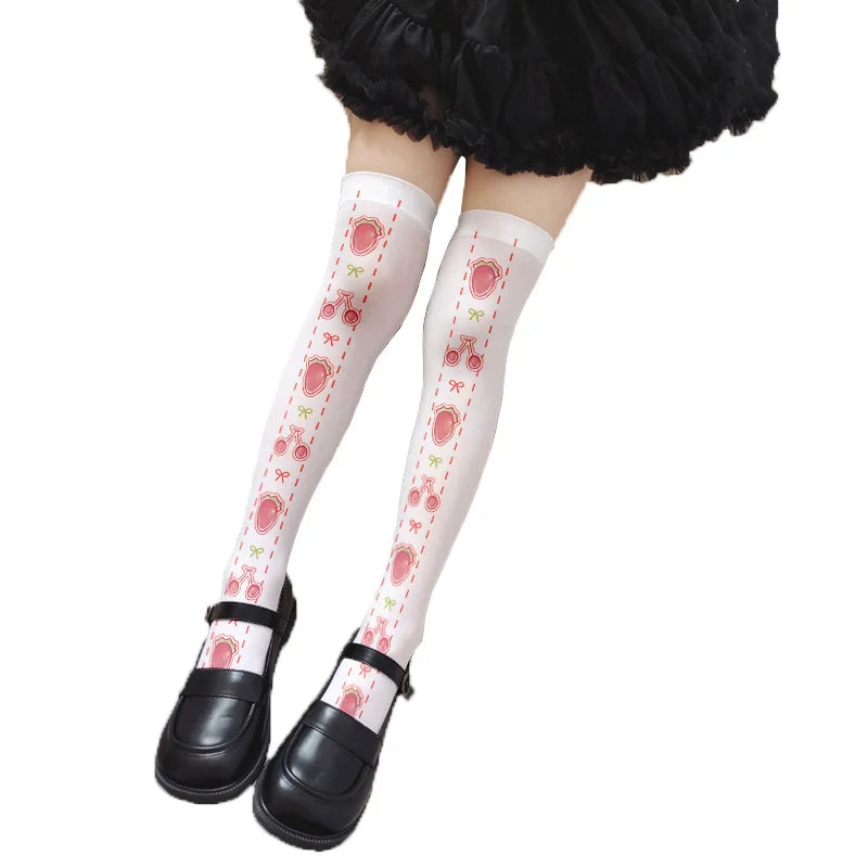 Girl Long Tube Sexy Cute Sweet Lolita Thigh Stockings Cartoon Knee Qme style14 One Size