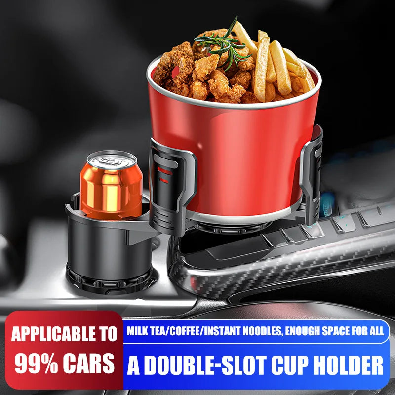 Adjustable Dual-size Car Water Bottle Holder Locking Mechanism Qme