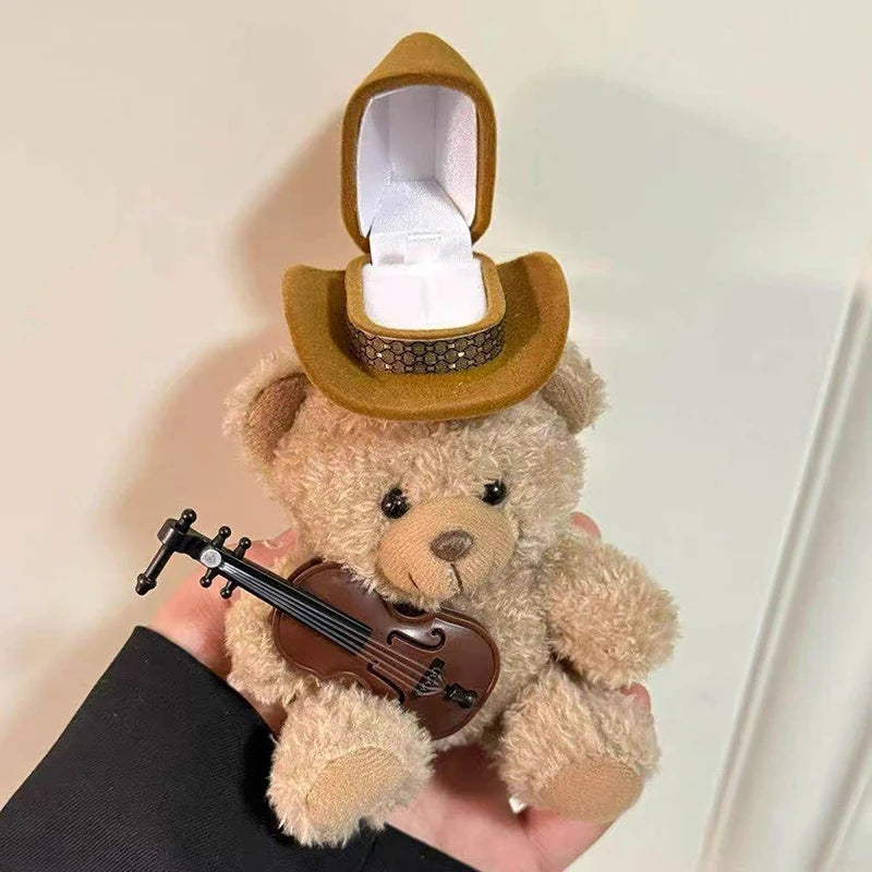 Ring Packaging Display Box Creative Cartoon Cute Little Bear Doll Qme