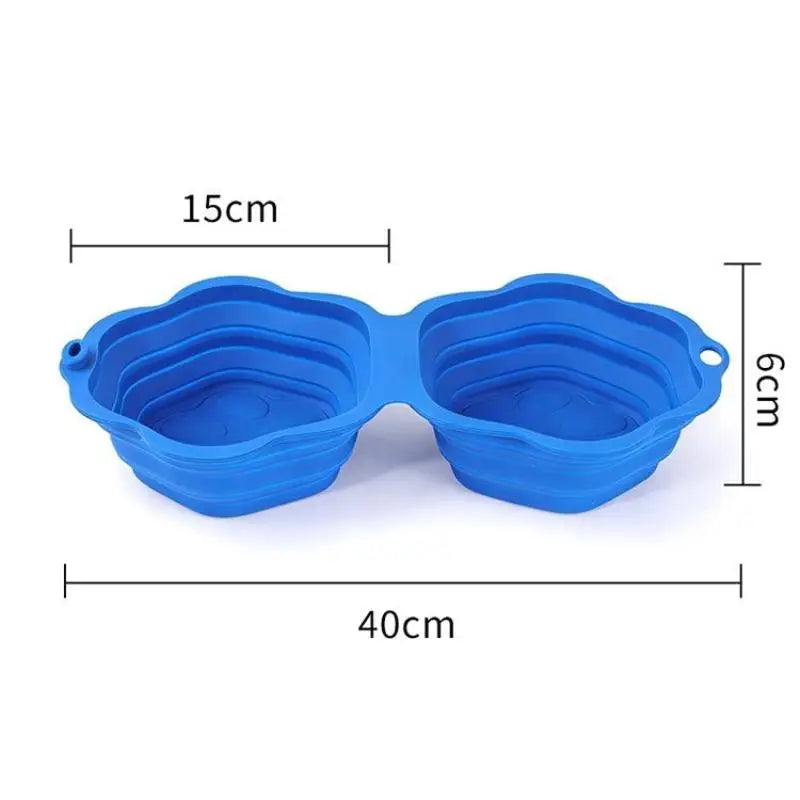 Going Out Drinking Feeding 2-in-1 Bowl Pet Supplies Dog Cat Folding Qme