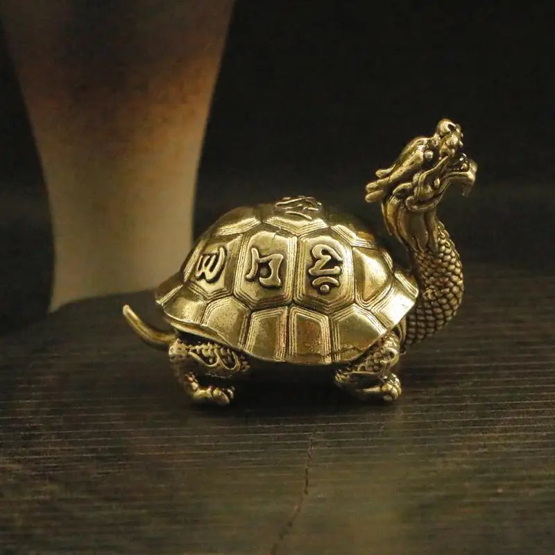 Man Statues Home Office Collectible Decor Creative Dragon Turtle Qme