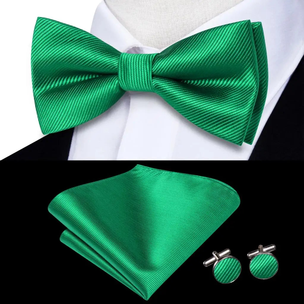 Sage Mint Grass Teal Green Mens Bow Tie Hankerchief Cufflinks Qme LDLH2505