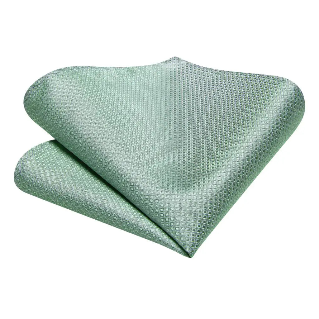 Tie Men 2023 Sage Green Plaid Fashion Wedding Party Necktie Handky Qme