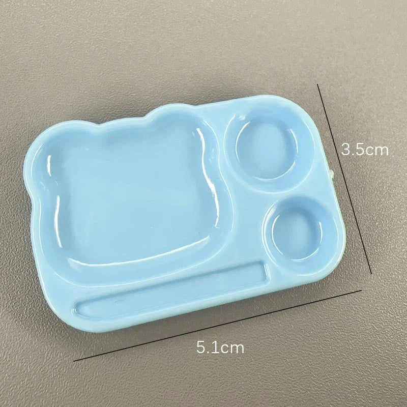 Cartoon Nail Art Palette Plastic Gel Polish Mixing Tray Brush Holder Qme Blue
