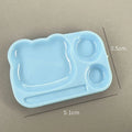 Cartoon Nail Art Palette Plastic Gel Polish Mixing Tray Brush Holder Qme Blue