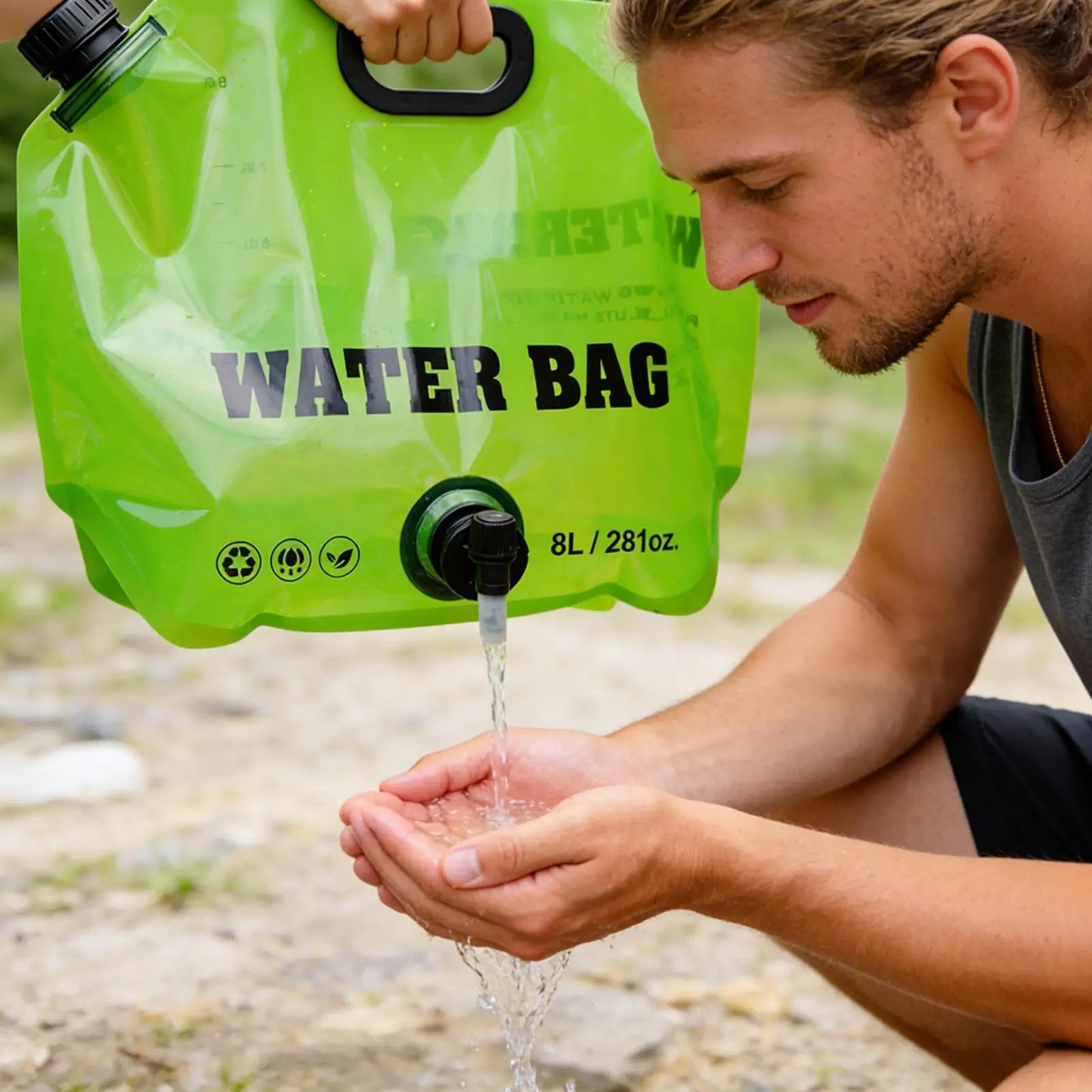 Water Container for Camping 8L Portable Reusable with Spigot Food Grade Water Storage Containers for Outdoor Hiking Backpacking Qme