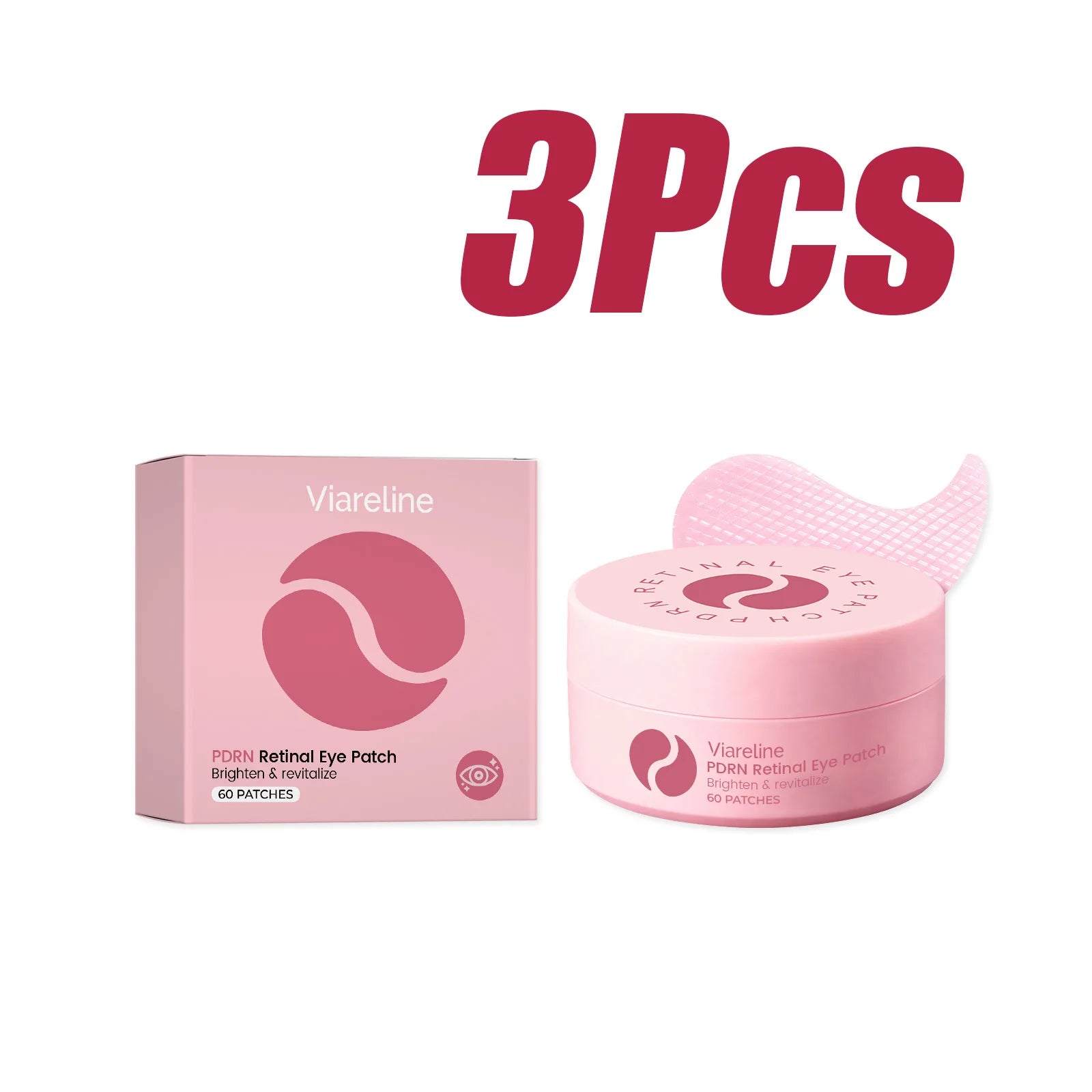 Brightening Revitalizing Eye Patch with Retinol Hydrogel Gel Eye Mask for Dark Circles Puffiness Hydrating Nourishing Under Eye Qme 3 x 60pcs Boxed
