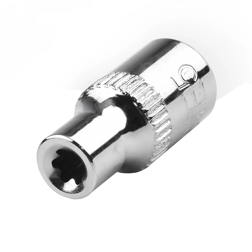 6Pcs/set Drive Socket 1/4 Hexagon Torx Star Female Bit E Socket Set E4 E5 E6 E7 E8 E10 Steel Hand Tool Accessories Qme