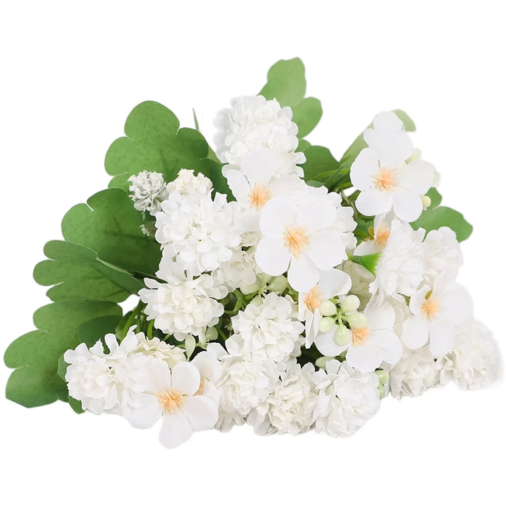 1 Pc Realistic Silk Flower Bouquet Ball Chrysanthemum Artificial Flowers For Wedding Home Decoration Qme Milk White