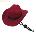 Western Denims Hat Dog Cats Nonwoven Comfortable Breathable Easyly Qme Burgundy M CN
