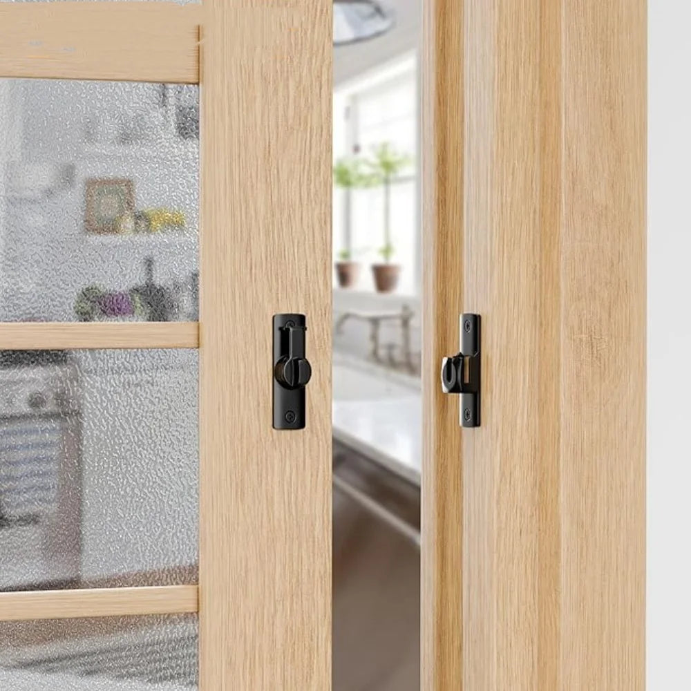 Non Perforated 90 Degree Barn Door Lock Sliding Door Lock Pin Buckle Kids Safety Alloy Locks Bolt Hooks Sliding Gate Buckles Qme