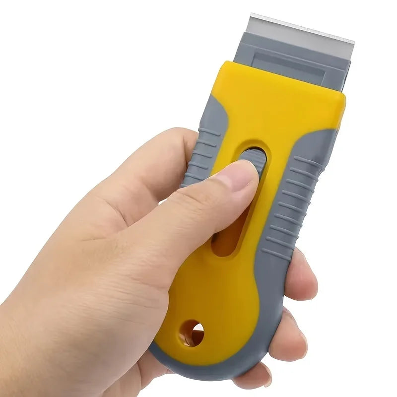 1 Double Headed Small Shovel Dirt Removal Glue Scraper Car Film Qme YELLOW