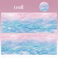 Dreamy Water Wave Base Tape, Summer Ocean Sparkle Long Roll Tape for Junk Journal and Notebook Decoration Qme B