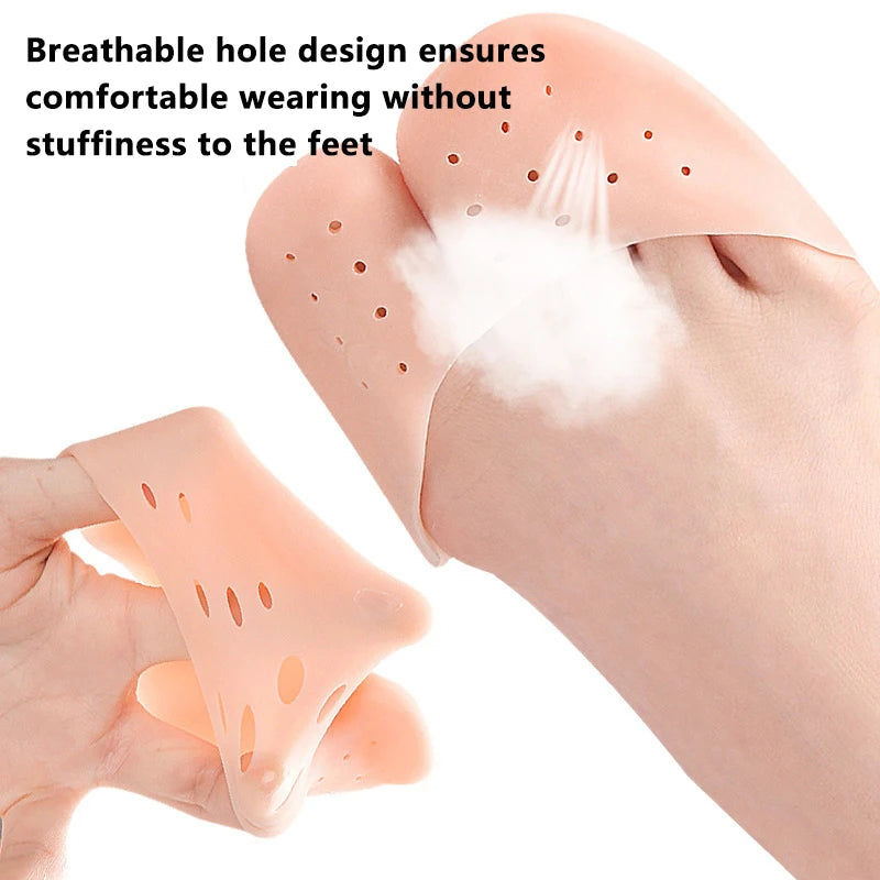 1 Pair Soft Forefoot Pads Silicone Gel Toe Protectors Soothing Qme