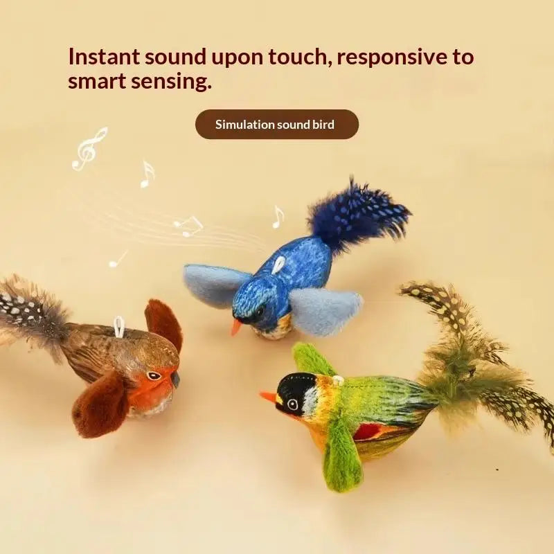 Electric Squeaky Simulation Bird Plush Toys Realistic Cat Toy Cats Qme