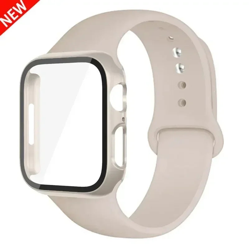 Glass+case+strap Apple Watch Band Screen Protectors IWatch Series 9 8