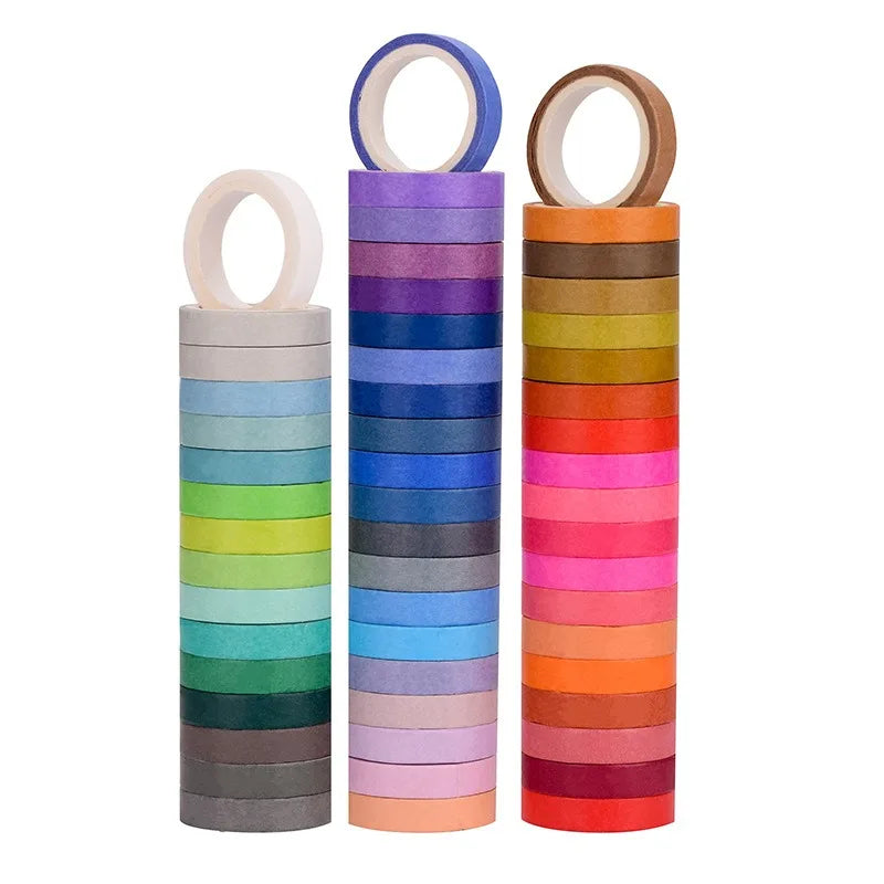 Rainbow Colored Washi Tape Set 8mm Skinny Masking Tapes For Scrapbooking Journaling Planner Notebook Decoration 60 Rolls Qme