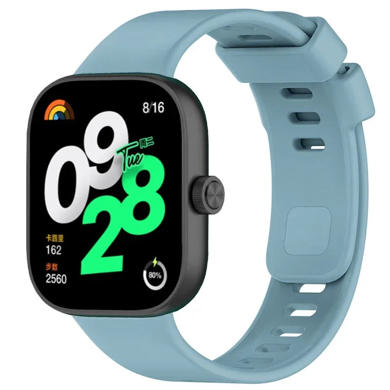 Original Silicone Strap For Redmi watch 4 SmartWatch WristBand For Redmi watch 4 Bracelet Band Watchband Sport Accessories Qme blue for Xiaomi Mi Band 8