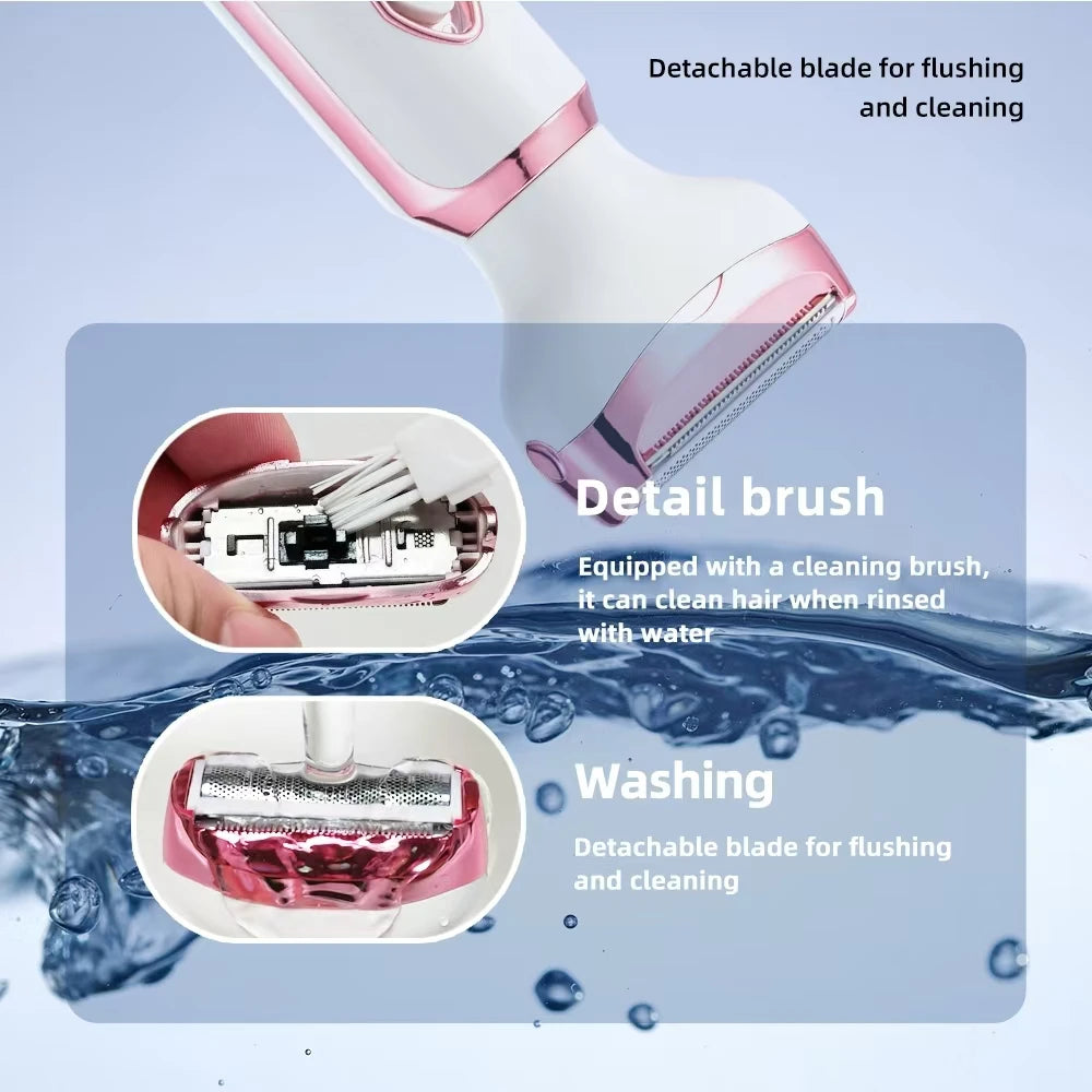 4 In 1 Electric Lady Shaver, Body Hair Removal Epilator, Painless Cordless Trimmer Razor, Gifts For Women Qme
