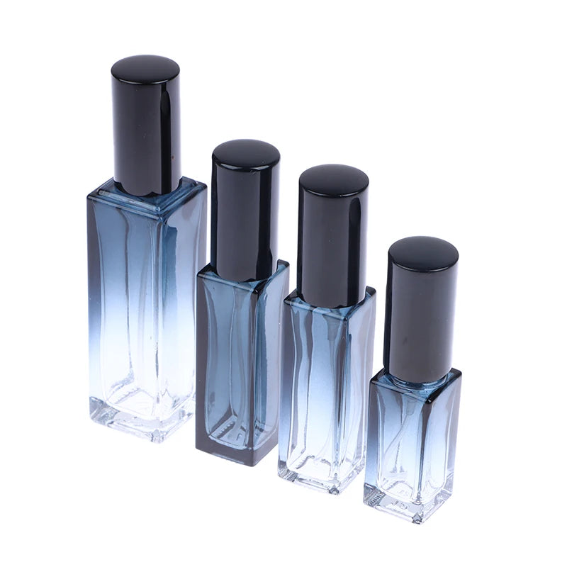 Gradient Blue Perfume Spray Bottle Empty Glass Atomizer Travel Qme