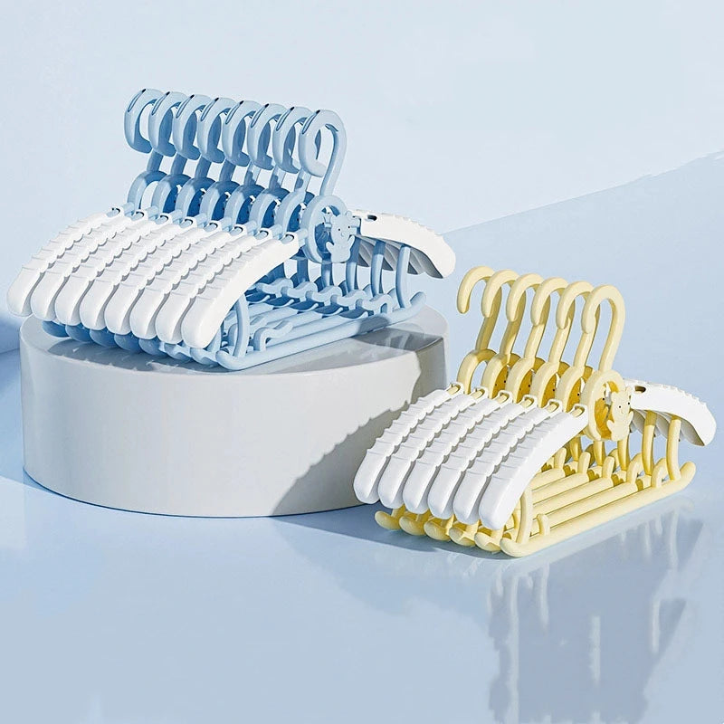 10PCS Baby Clothes Hangers Extendable Anti Slip Children's Clothing Hanger Adjustable Drying Rack For Kids Wardrobe Storage Qme