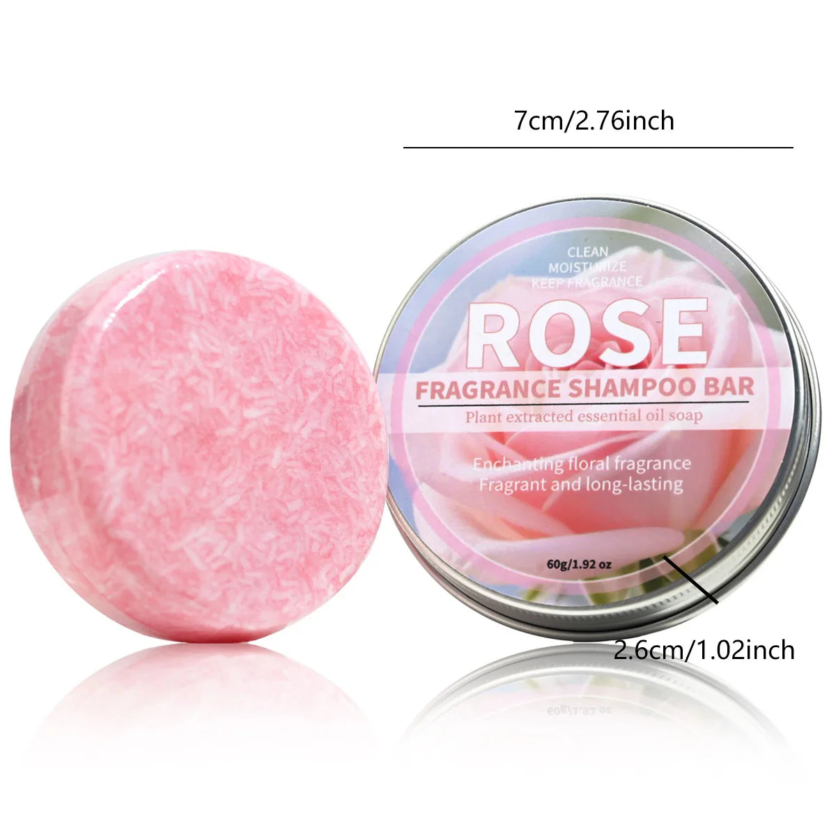 Pink Rose Essential Oil Shampoo Bar Plant Extract Essence Deep Qme
