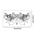 Black Element Sexy Bow Chest Tattoo Sticker Flower Back Abdomen Realistic Temporary Tattoo Sticker Waterproof and Sweatproof Qme BC-030
