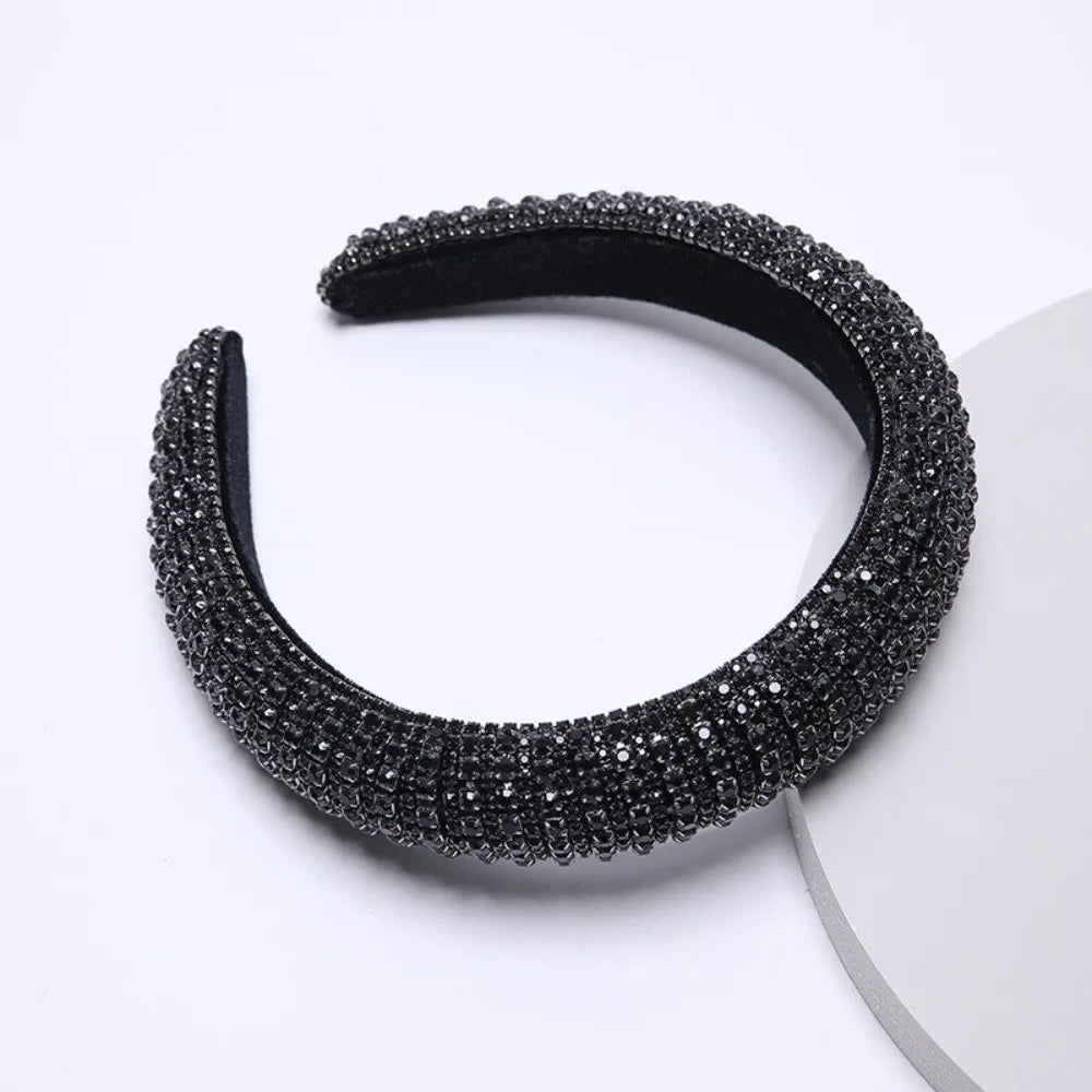 Sparkly Hairband Padded Rhinestone Headband Baroque Luxury Crystal Qme