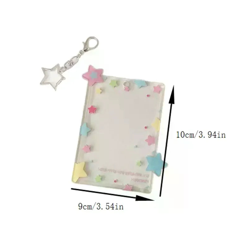 Cute Colorful Star Photocard Holder Card Idol Photo Storage Display Qme